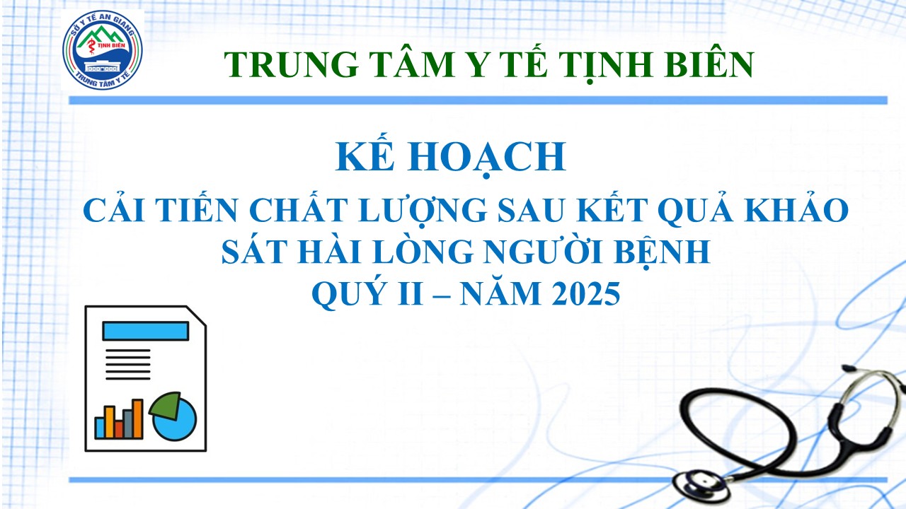 Kế hoạch cải tiến chất lượng sau khảo sát Hài lòng người bệnh quý II - năm 2025
